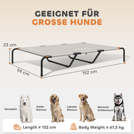 Paaugstināta āra suņu gulta, liela, sieta, 23 cm augsta
