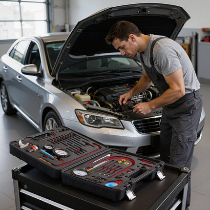 Engine Compression and Leak-Down Tester Kit, 4 Adapters