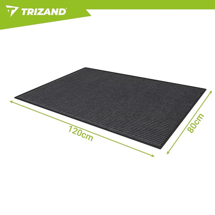 Entrance Doormat 80 x 120 cm with Non-Slip PVC Backing, Grey