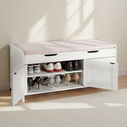 Entryway Shoe Storage Bench, Lift-Top, Cushioned Seat