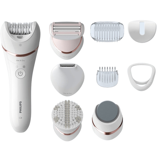 Epilator for wet and dry epilation 9 accessories BRE740
