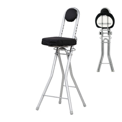 Ergonomisks regulējams stāvkrēsls, melns/sudrabains