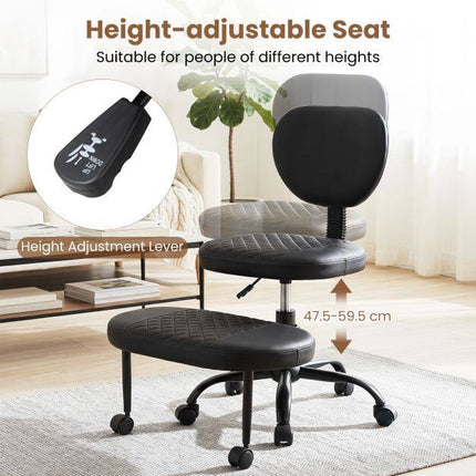 Ergonomisks biroja krēsls ar sakrustotām kājām, regulējams augstums, melns