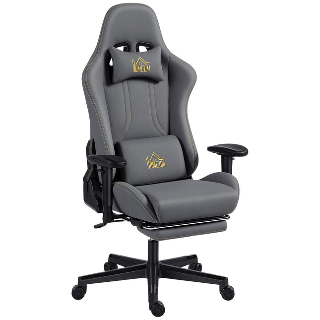 Ergonomisks spēļu krēsls, 3D roku balsti, regulējams, pelēks