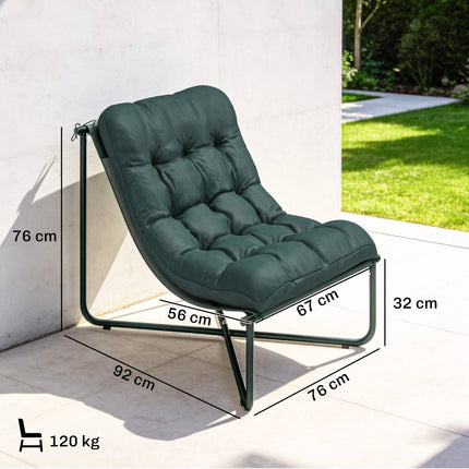Ergonomisks dārza krēsls ar spilvenu, elpojošs siets, celtspēja 120 kg