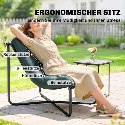 Ergonomisks dārza krēsls ar spilvenu, elpojošs siets, celtspēja 120 kg