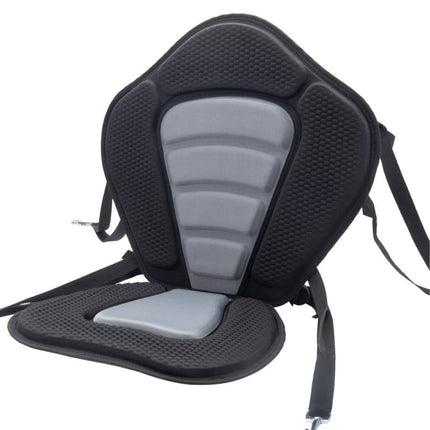 Ergonomisks kajaka sēdekļa spilvens ar regulējamām siksnām, melns-pelēks