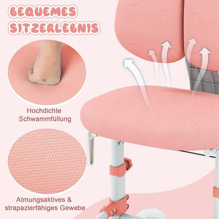 Ergonomisks bērnu rakstāmgalda krēsls ar regulējamu atzveltni un kāju balstu