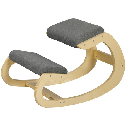 Ergonomisks ceļgalu krēsls, šūpuļkrēsls, rakstāmgalda krēsls mājas birojam, uzlabo stāju, pelēks