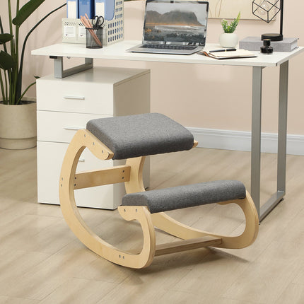 Ergonomisks ceļgalu krēsls, šūpuļkrēsls, rakstāmgalda krēsls mājas birojam, uzlabo stāju, pelēks