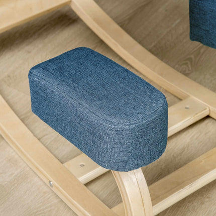 Ergonomisks krēsls ceļos, bērza koks, 120 kg celtspēja, zils