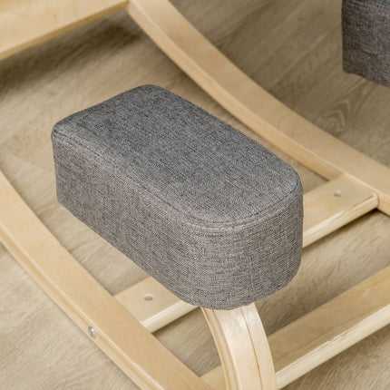 Ergonomisks krēsls ceļos, bērza koks, 120 kg celtspēja, pelēks