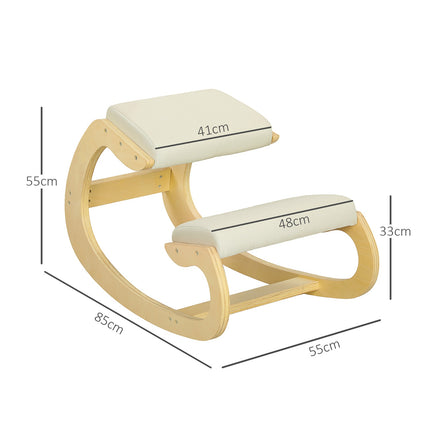 Ergonomisks krēsls ceļos pozai, šūpojošs dizains, krēmkrāsas
