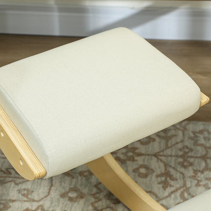 Ergonomisks krēsls ceļos pozai, šūpojošs dizains, krēmkrāsas