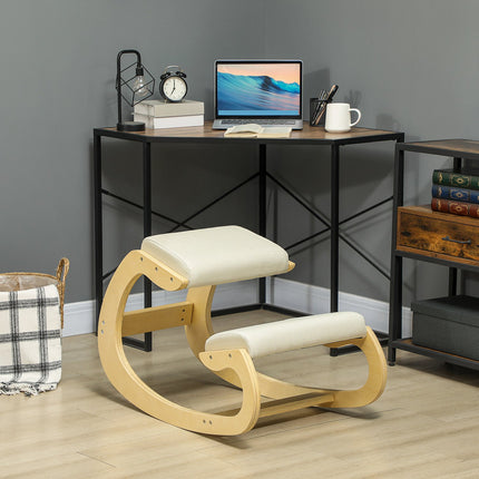 Ergonomisks krēsls ceļos pozai, šūpojošs dizains, krēmkrāsas