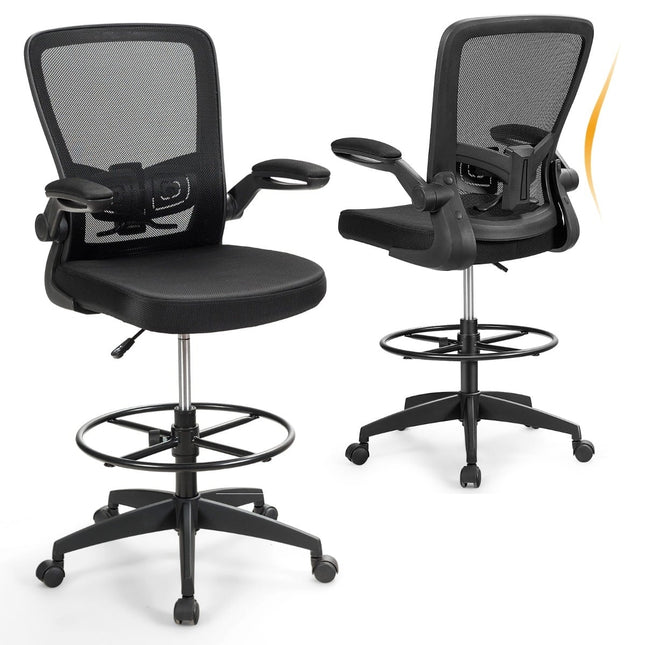 Ergonomisks sieta biroja krēsls, augsta atzveltne, regulējami roku balsti