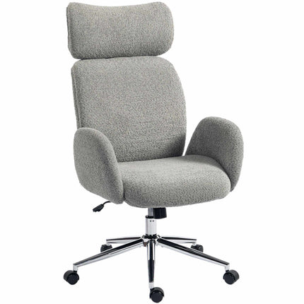 Ergonomisks biroja krēsls, regulējams galvas balsts, slīpums, tumši pelēks