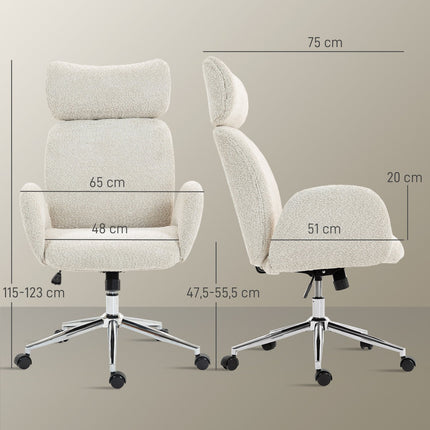 Ergonomisks biroja krēsls, regulējams galvas balsts, slīpums, pelēkbalts