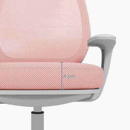 Ergonomisks biroja krēsls, regulējams augstums, rozā, 360° grozāms