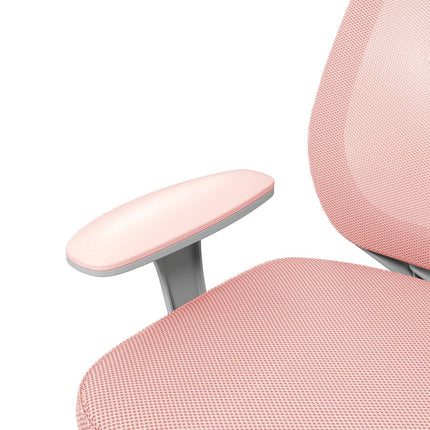 Ergonomisks biroja krēsls, regulējams augstums, rozā, 360° grozāms