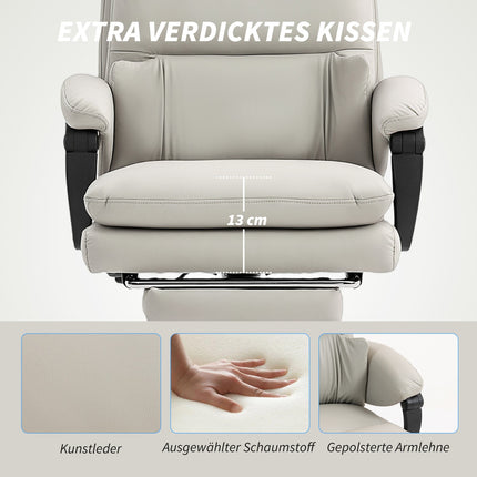 Ergonomisks biroja krēsls, regulējams, jostasvietas atbalsts, gaiši pelēks