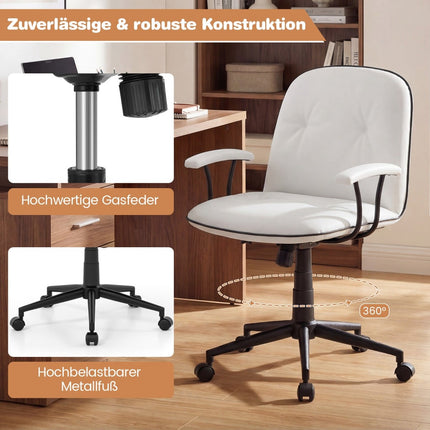 Ergonomisks biroja krēsls, mākslīgā āda, balts, regulējams