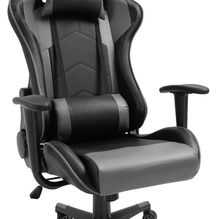 Ergonomic swivel gaming chair, black artificial leather