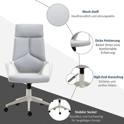 Ergonomisks biroja krēsls, augsta atzveltne, regulējams augstums