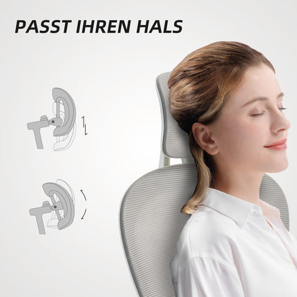 Ergonomisks biroja krēsls, sieta atzveltne, regulējams, pelēks