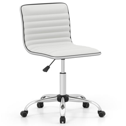 Ergonomisks biroja krēsls, bez roku balstiem, regulējams augstums, balts