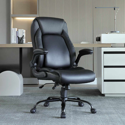 Ergonomic Office Chair – PU Leather, Adjustable Lumbar, Flip-Up Arms