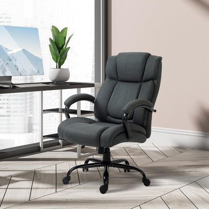 Ergonomisks biroja krēsls, grozāms, polsterēti roku balsti, celtspēja 220 kg, pelēks