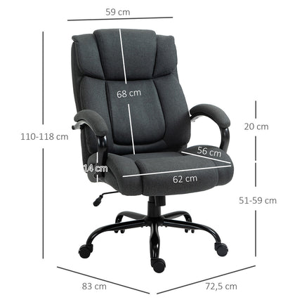 Ergonomisks biroja krēsls, grozāms, polsterēti roku balsti, celtspēja 220 kg, pelēks