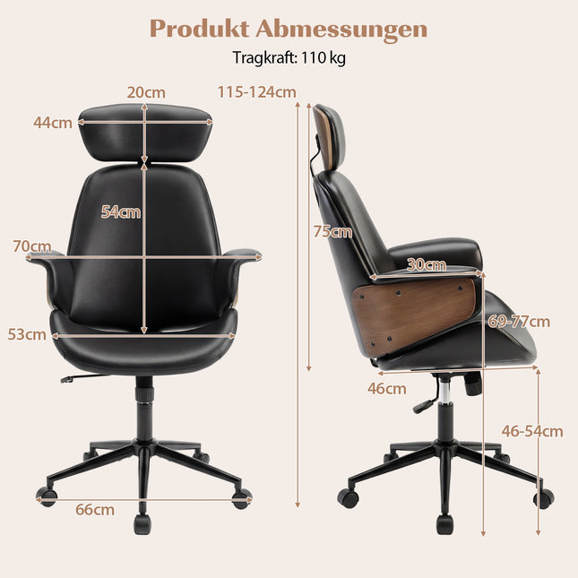 Ergonomisks biroja krēsls ar regulējamu augstumu un roku balstiem