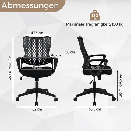 Ergonomisks biroja krēsls ar regulējamu sieta atzveltni