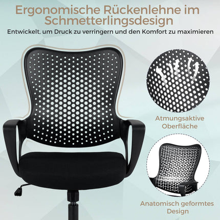 Ergonomisks biroja krēsls ar regulējamu sieta atzveltni