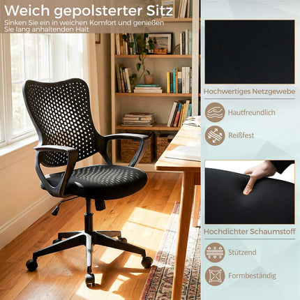Ergonomisks biroja krēsls ar regulējamu sieta atzveltni