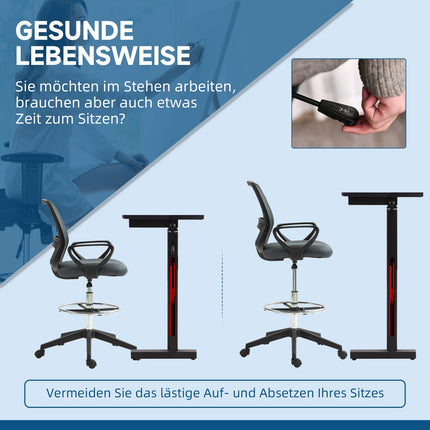 Ergonomisks biroja krēsls ar roku balstiem un regulējamu kāju balstu