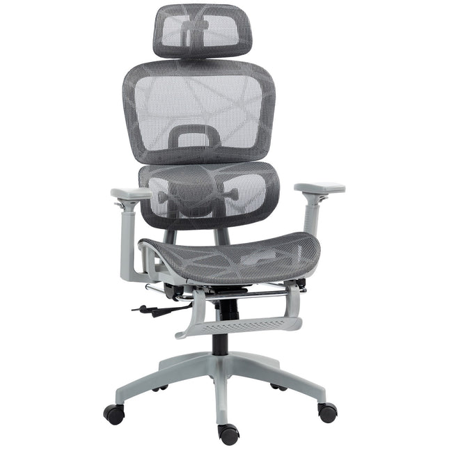 Ergonomisks biroja krēsls ar kāju balstu, atgāžamu atzveltni