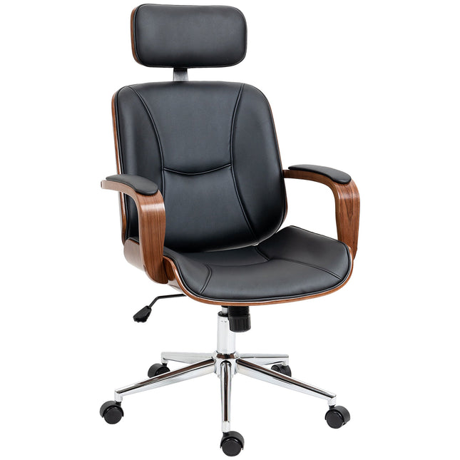Ergonomisks biroja krēsls ar augstu atzveltni, melns