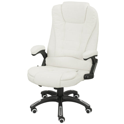 Ergonomisks biroja krēsls ar masāžas funkciju, krēmbalts, 68x72x110-120 cm