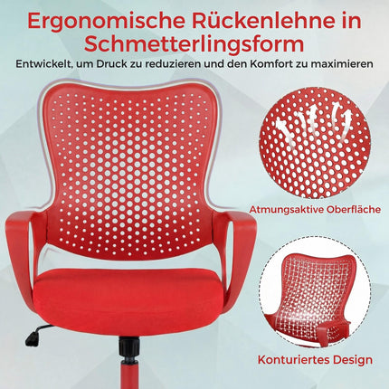 Ergonomisks biroja krēsls ar sieta atzveltni, regulējams augstums