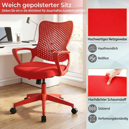 Ergonomisks biroja krēsls ar sieta atzveltni, regulējams augstums