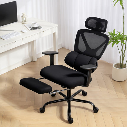 Ergonomisks biroja krēsls ar sietu, jostasvietas atbalstu, regulējamu galvas balstu