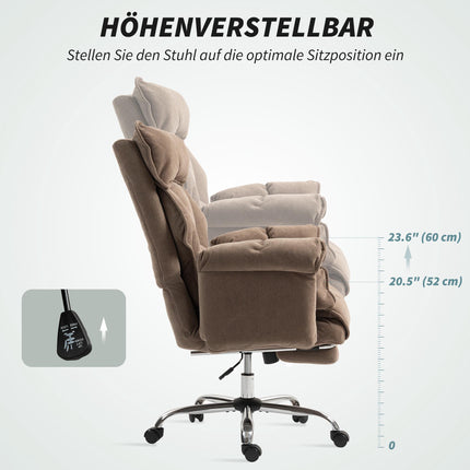 Ergonomisks biroja krēsls ar atgāžamu atzveltni un kāju balstu