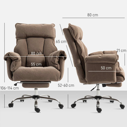 Ergonomisks biroja krēsls ar atgāžamu atzveltni un kāju balstu