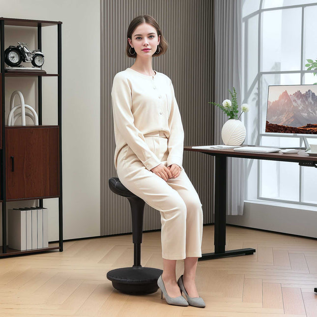 Ergonomisks stāvkrēsls ar regulējamu augstumu, melns