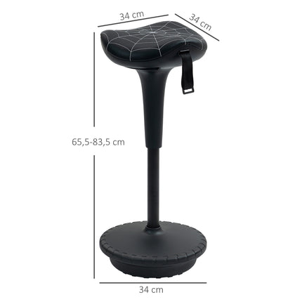 Ergonomisks stāvkrēsls ar regulējamu augstumu, melns