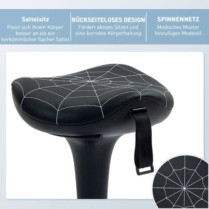 Ergonomisks stāvkrēsls ar regulējamu augstumu, melns