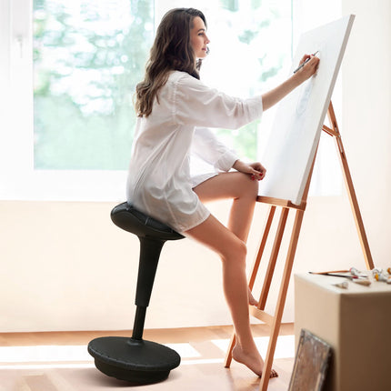 Ergonomisks stāvkrēsls ar regulējamu augstumu, melns